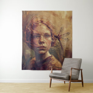 Tapete De Parede Dragão Dourado Sussurra – Óleo Impressionista Quen