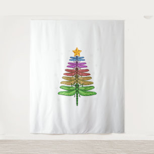 Tapete De Parede Dragonfly Árvore de Natal Insetos Lover Xmas C