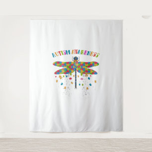 Tapete De Parede Dragonfly Colorida Para O Dia Da Consciência Autis