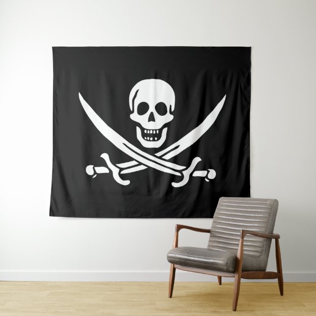 Tapete De Parede Drapeau Pirate Jolly Roger (In Situ (Horizontal))