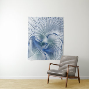 Tapete De Parede Dynamics Fantasy Abstrato Blue Tones Arte Fractal