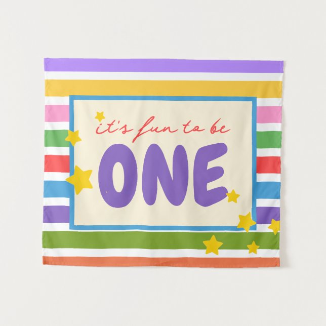 Tapete De Parede é divertido ser um arco-íris de aniversário (Frente (Horizontal))