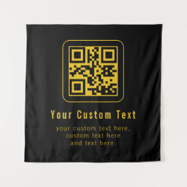 Tapete De Parede Editable QR Code & Text Template | Black & Gold