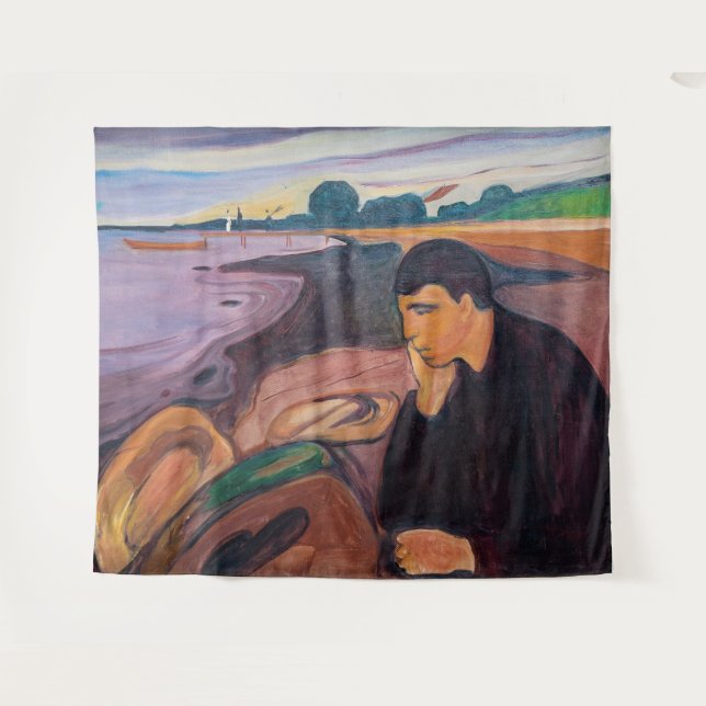 Tapete De Parede Edvard Munch - Melancholy 1894 (Frente (Horizontal))