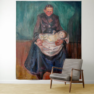 Tapete De Parede Edvard Munch - Mulher com Criança Doente, Heranç