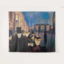 Tapete De Parede Edvard Munch - Noite em Karl Johan Street
