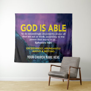 Tapete De Parede Efésios 3:20 DEUS É CAPAZ Igreja