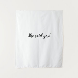 Tapete De Parede Ela disse sim pano de fundo Bandeira de Chuveiro d