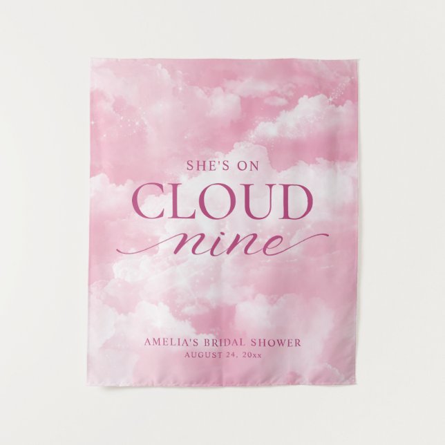 Tapete De Parede Ela está no Chá de panela Rosa Nine Cloud (Frente)