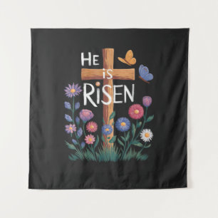 Tapete De Parede Ele Ressuscitou Jesus Floral Cristão Páscoa