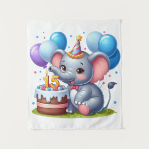 Tapete De Parede Elefante Fofo Aniversário de 15 anos