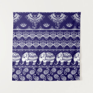 Tapete De Parede Elefante, paisley: padrão de colheita tribal.