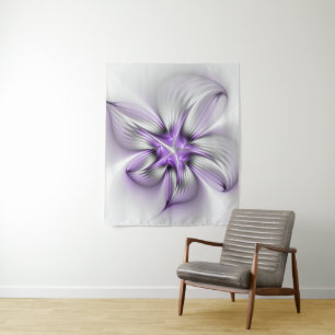Tapete De Parede Elegância Floral Moderna Abstrato Violet Art