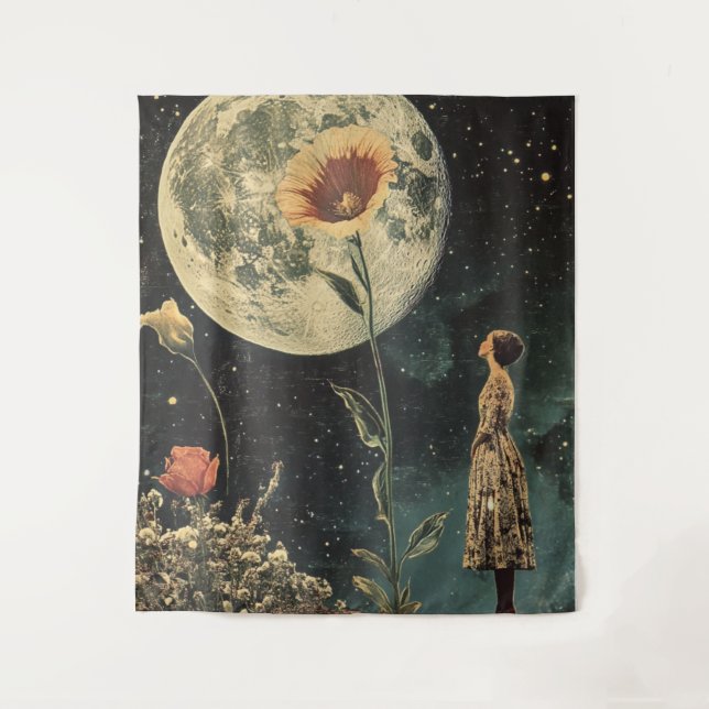 Tapete De Parede Elegância Lua - Mulher com Lua (Frente)