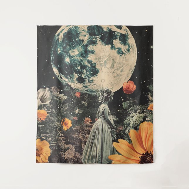 Tapete De Parede Elegância Lua - Mulher com Lua (3) (Frente)
