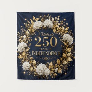 Tapete De Parede Elegant 250th Independence Day Navy & Gold Floral 