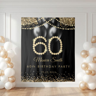 Tapete De Parede Elegant Gold Diamonds 60th Birthday Party Backdrop