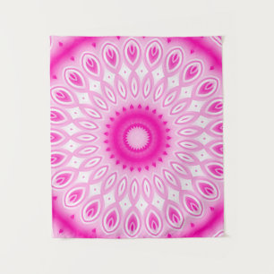 Tapete De Parede elegant pink white floral decor mandala pattern