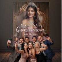 Elegant Quinceañera Tapestry Photo Backdrop