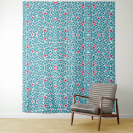 Tapete De Parede Elegant Teal and Magenta Foliage Pattern