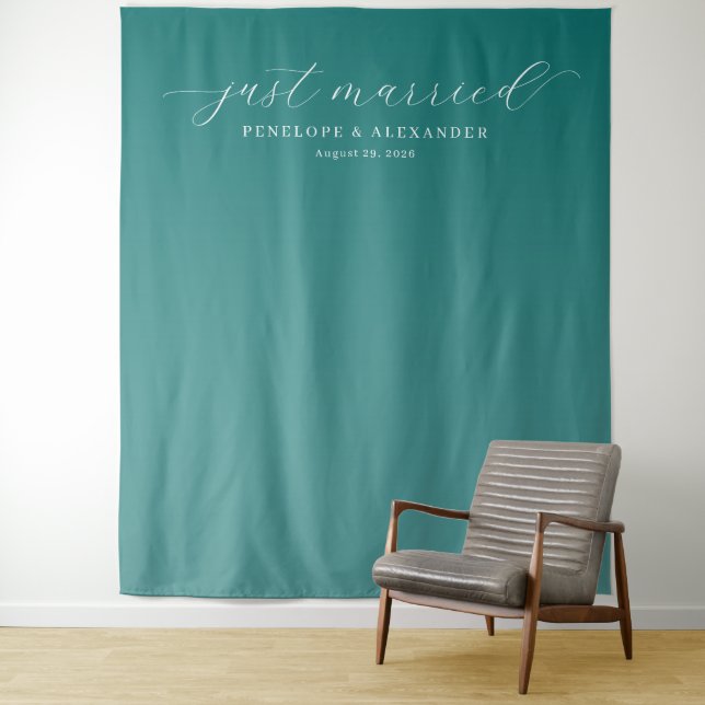 Tapete De Parede Elegant Teal Just Married (In Situ)