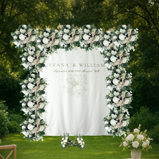 Tapete De Parede Elegant White Sage Green Backdrops banner (Criador carregado)