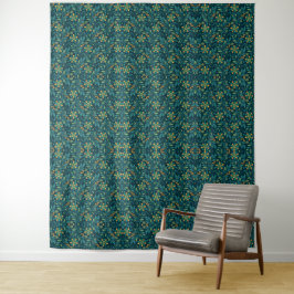 Tapete De Parede Elegant Yellow and Teal Floral Pattern Design