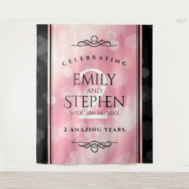 Tapete De Parede Elegante 2º Aniversário de Casamento de Quartzo Ro