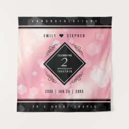 Tapete De Parede Elegante 2º Aniversário de Casamento em Quartzo Ro