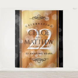 Tapete De Parede Elegante 22º Aniversário de Casamento de Cobre