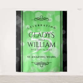 Tapete De Parede Elegante 55º Aniversário de Casamento Esmeralda