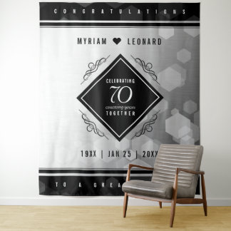 Tapete De Parede Elegante 70º Aniversário de Bodas de Platina