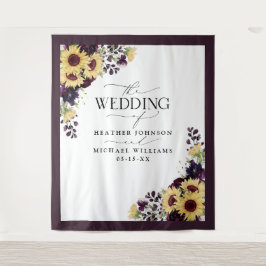 Tapete De Parede Elegante Água-tinta de Girassol Roxo Ameixa para C