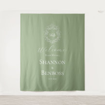 Elegante Bem-Vindo de Casamento com Monograma Flor