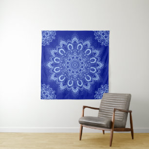 Tapete De Parede Elegante Blue Mandala
