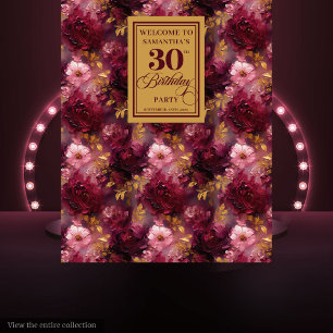 Tapete De Parede Elegante Blush Burgundy Dourado Boho aniversário d