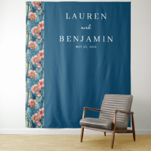 Tapete De Parede Elegante Borda Floral Turquesa