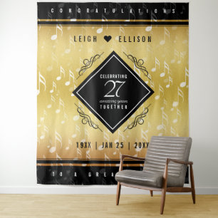Tapete De Parede Elegante Celebração de Aniversário de 27 Anos de C