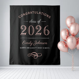 Tapete De Parede Elegante Dourado Rosa Fundo para a Turma de 2026