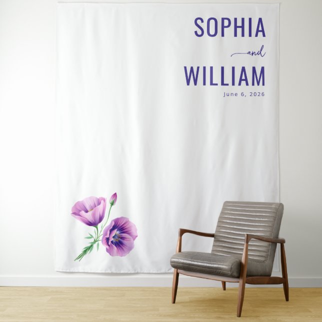 Tapete De Parede Elegante Floral Roxo (In Situ)