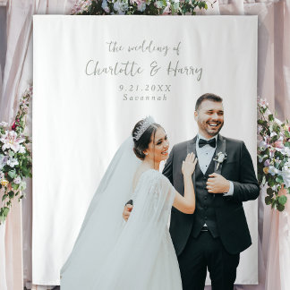 Tapete De Parede Elegante Fundo para Fotos de Casamento em Verde Sa