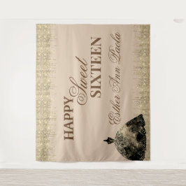 Tapete De Parede Elegante Glam Dourado Brown Glitter Sweet 16 Anive