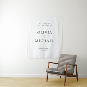 Tapete De Parede Elegante Minimalista Bem-vindo Casamento