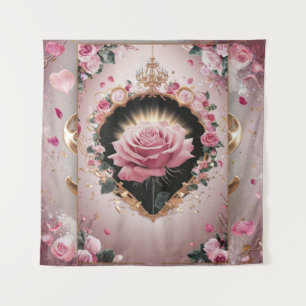 Tapete De Parede Elegante Mural de Rosa Rosa para Casamento #2