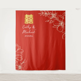 Tapete De Parede Elegante pano de fundo vermelho para casamento chi