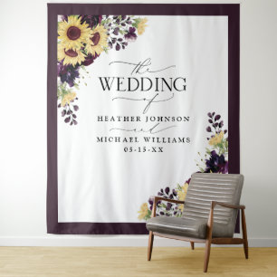 Tapete De Parede Elegante Plumagem Amarela com Girassol Roxo Casame