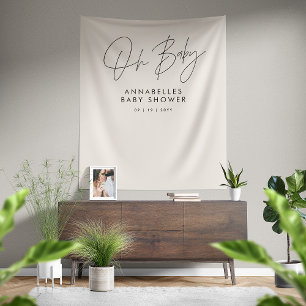 Tapete De Parede elegante preto-e-branco moderno com script de chá 
