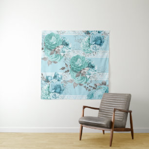 Tapete De Parede Elegante Rosa Azul