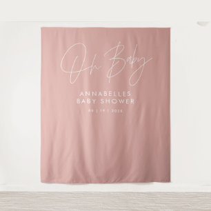 Tapete De Parede elegante rosa cor-de-rosa moderno com script de ch