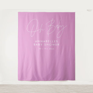 Tapete De Parede elegante rosa rosa-rosa com script de chá de frald